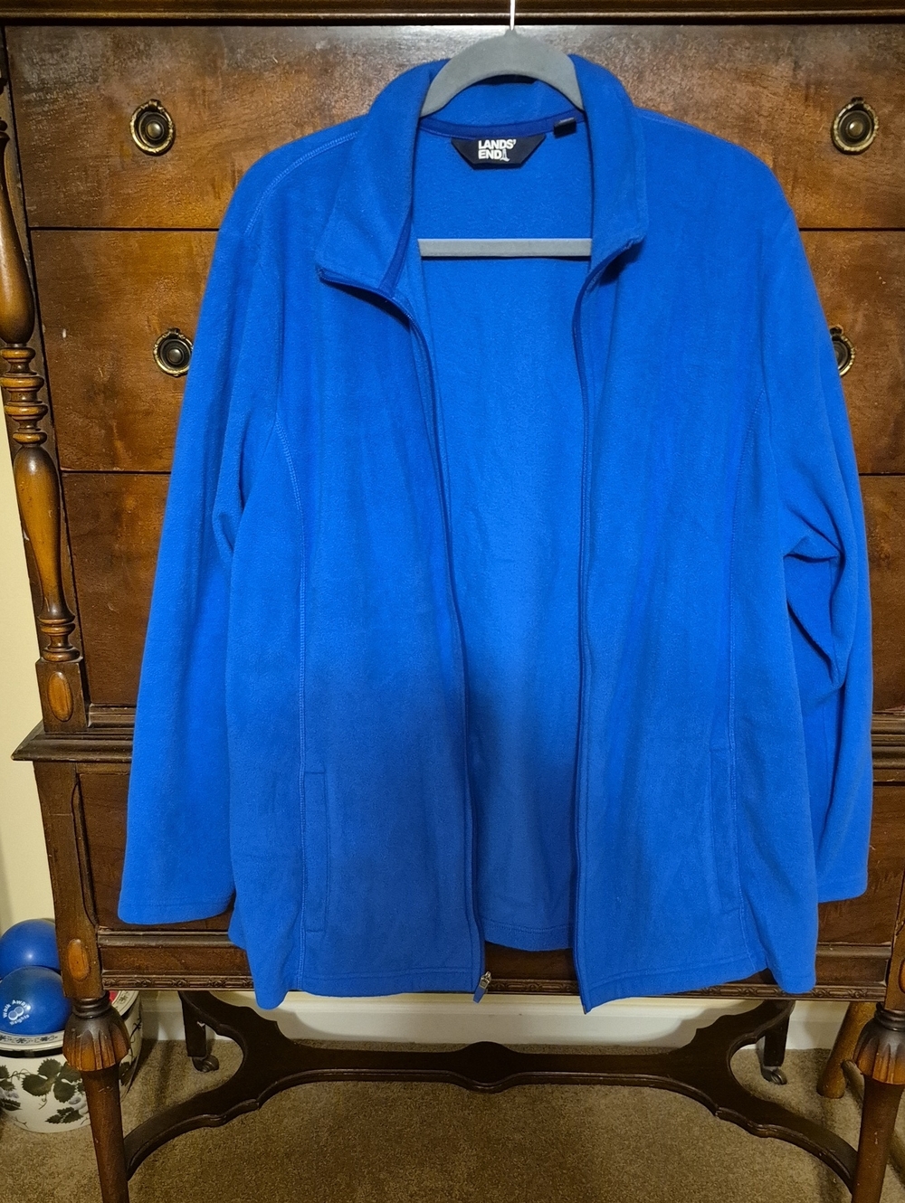 Lands' End Women's Royal Blue Full-Zip Fleece Jacket 2x